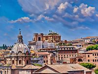 Daken en koepels in Rome