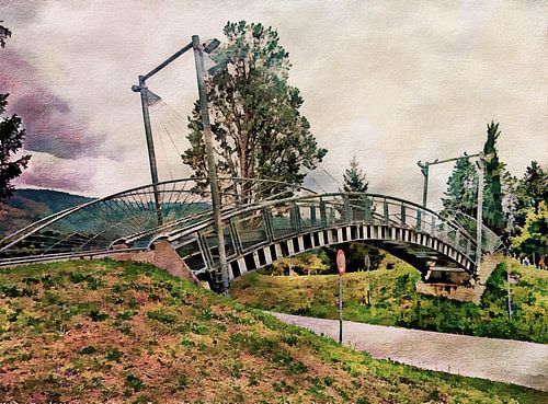 Voetgangersbrug over Via Che Guevara Tavernelle in Umbrië