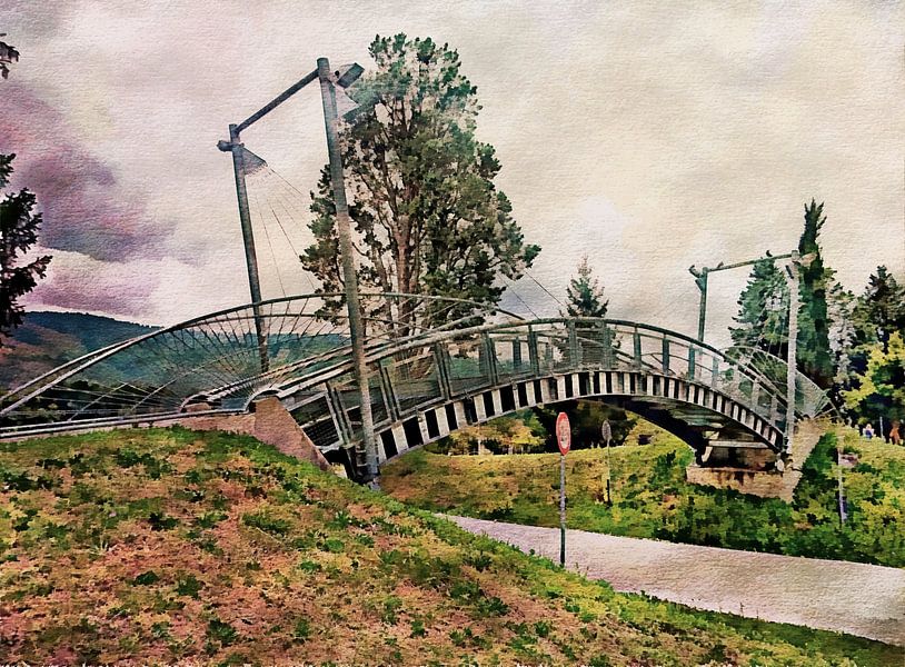 Voetgangersbrug over Via Che Guevara Tavernelle in Umbrië van Dorothy Berry-Lound