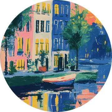 Amsterdamse gracht bij zonsondergang van Niklas Maximilian