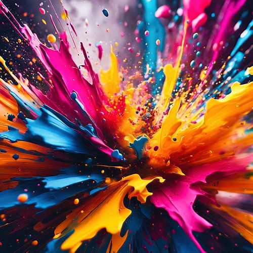 Surreal colour pattern with splashing paint