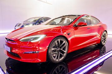 Tesla Model S Plaid volledig elektrische sedan auto van Sjoerd van der Wal Fotografie