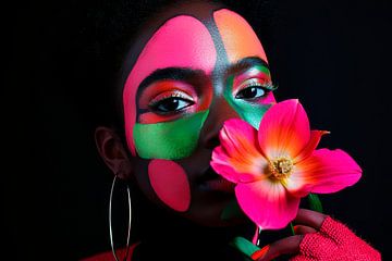 Creative face painting with flower by Poster Art Shop