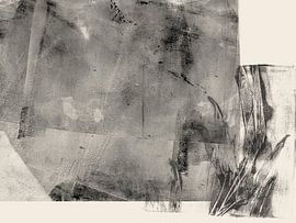 Minimalistische botanische kunst — bladeren in zwart-wit van Dina Dankers