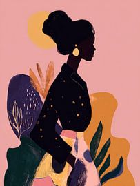 Portrait de profil coloré sur Studio Allee