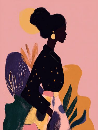 Buntes Profilporträt