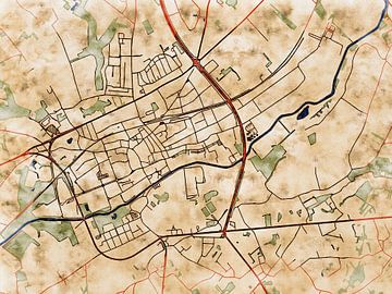 Kaart van Ninove in de stijl 'Serene Summer' van Maporia