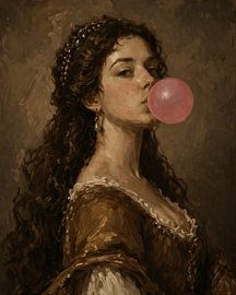 Woman with bubblegum by FoXo Art