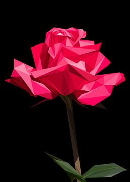 Rood Roze Roos Abstract Laagpolig van Yoga Art 15