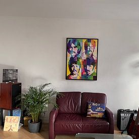 Photo de nos clients: Le portrait abstrait des Beatles dans le Pop Art par Art By Dominic, sur toile