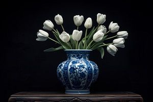 Still life with tulips by Richard Rijsdijk