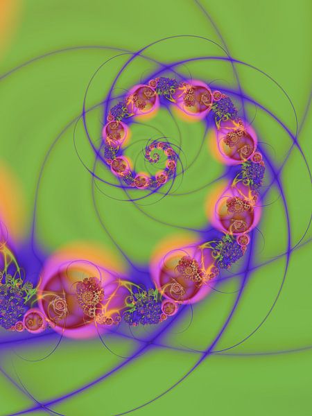 luminous spiral with green background by Claudia Gründler