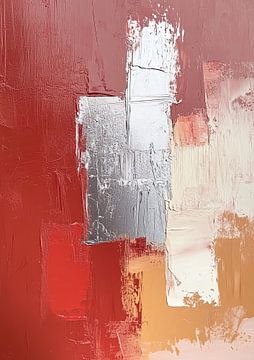 Rood Zilver | Whispering Gray Red Symphony van ARTEO Schilderijen