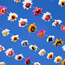 Flower garland close up by Christel Smits