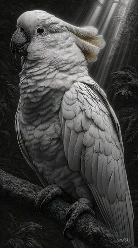 zwart-wit papegaai-kaketoe-ara