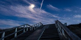 Evening recording of a staircase up the dune by MICHEL WETTSTEIN