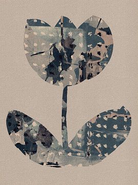 Wabi- sabi botanische collage. Tulp. van Dina Dankers
