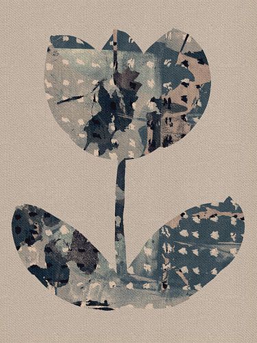 Wabi- sabi botanische collage. Tulp.