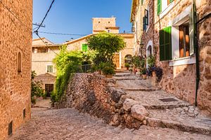Blick auf das alte mediterrane Dorf Fornalutx
