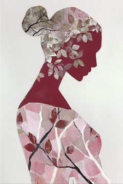 Zij die bloeit in blad en schaduw van Color Square