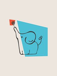 Olifant met rode bloem