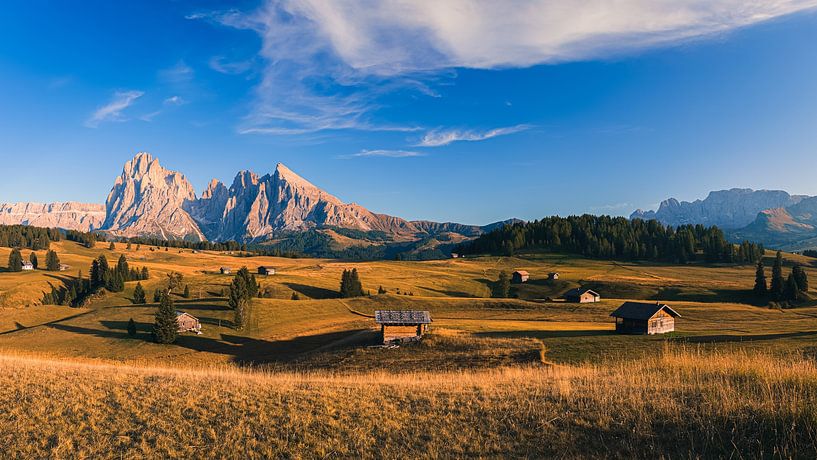 Coucher de soleil à Alpe di Siusi par Henk Meijer Photography