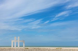 Monument am Strand von Le Havre, Frankreich
