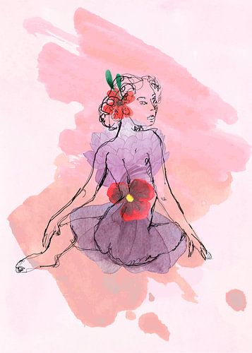 Flower Nymph in waterpaint