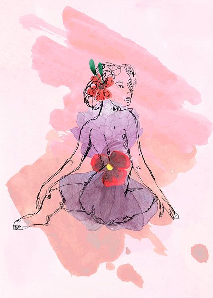 Flower Nymph in waterpaint
