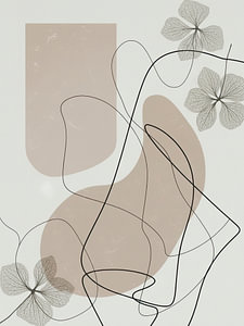 Japandi / Wabi-Sabi. Minimalistische organische Linienkunst