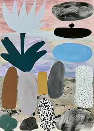 Wildflower Shapes – Abstrakte botanische Formen und Pinselstriche von Henriette Visscher