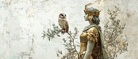 Eule und Statue von Poster Art Shop