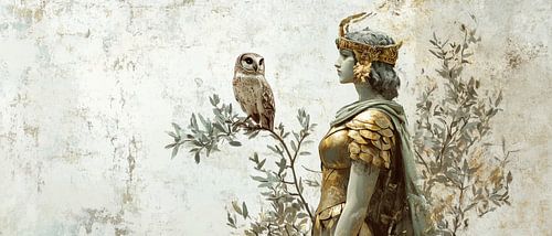 Owl and statue by Poster Art Shop