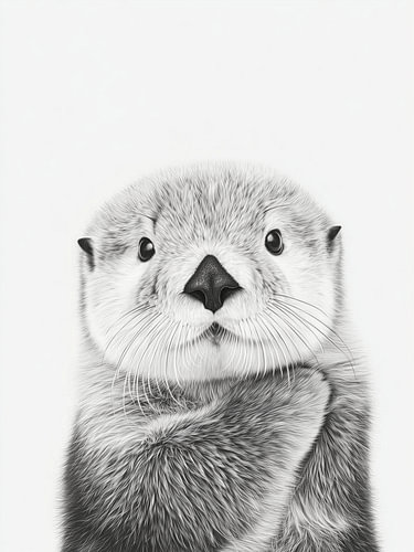 Seeotter – Küstenporträt in Schwarzweiß