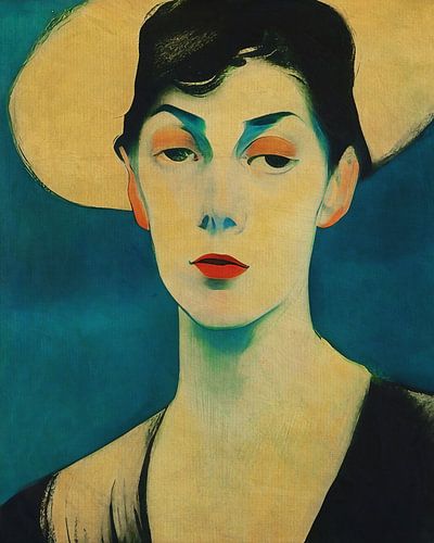 Studie schilderij voor een vrouwenportret