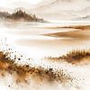 Minimalistische Aquarelllandschaft 07 von Jack Schoneveld