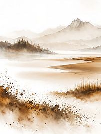 Minimalistische Aquarelllandschaft 07 von Jack Schoneveld