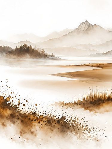 Minimalistisch aquarel landschap 07