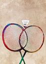 Badminton sport kunst #badminton van JBJart Justyna Jaszke thumbnail