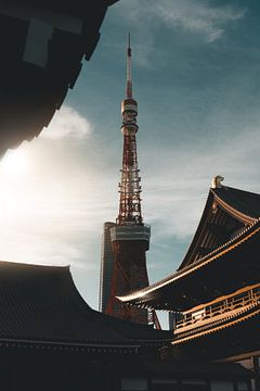 Toren van Tokio bij zonsondergang I van Endre Lommatzsch