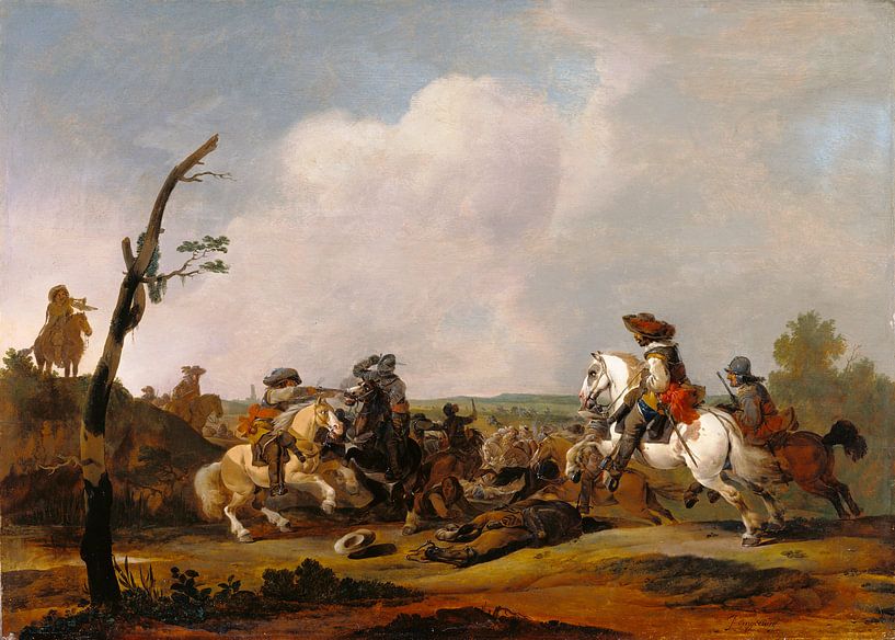 Vechtscene, Johannes Lingelbach van Meesterlijcke Meesters