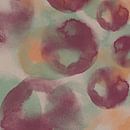 Abstrakte Aquarellformen in Lila, Grün und Gelb. von Dina Dankers Miniaturansicht