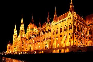 Vollständig beleuchtetes ungarisches Parlamentsgebäude von Frank's Awesome Travels