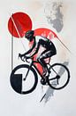 Radfahrer in abstrakter Kunst von Poster Art Shop Miniaturansicht