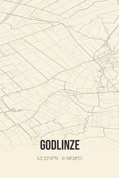 Vintage landkaart van Godlinze (Groningen) van Rezona