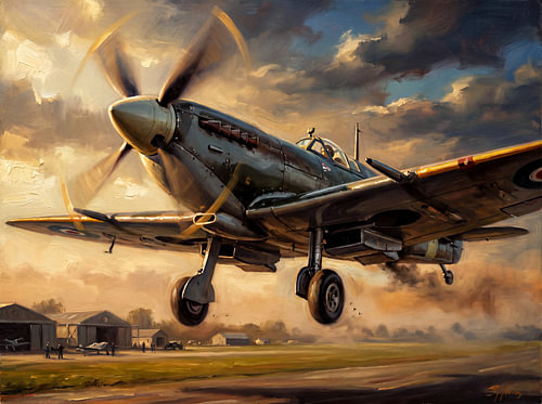 Eine Spitfire im Morgengrauen 1 von Jan Keteleer