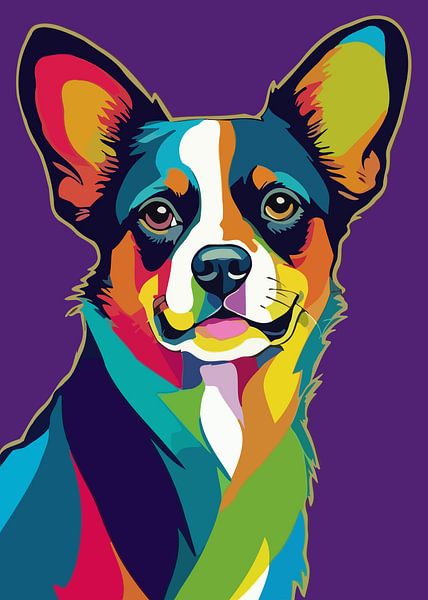 Papillon Dog Pop Art by MIROKKU