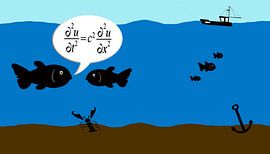 Two fish talk about golf theory by Grüntyers .