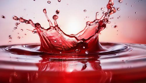 Tropfen mit Rote Farbe im Wasser