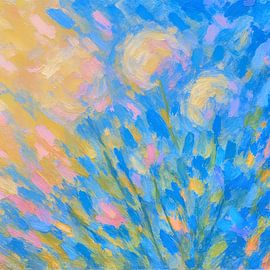 expressionistische paardenbloemen van Claudia Gründler